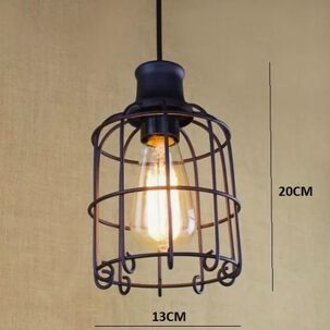 Lampara Jaula De Hierro Colgante + Ampolleta Led Vintage