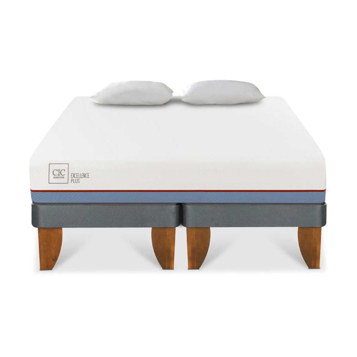 Cama Europea Cic Excellence Plus / 2 Plazas / Base Dividida + Almohadas image number 0.0