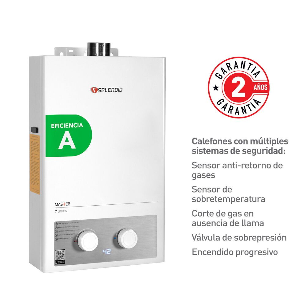 Calefont 7 Litros Gas Licuado Tiro Forzado Splendid image number 3.0