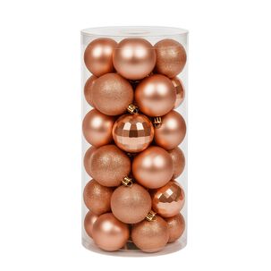 24 Esferas Navideñas Bambalinas 6 Cm Rosado Decoracion 24 Esferas Navideñas Bambalinas 6 Cm Rosado Decoracion