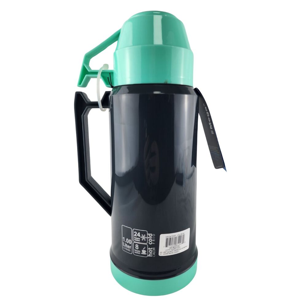 Termo Mega 1l New Megatemp Bebidas Calientes Frias Con Tazas Turquesa image number 2.0