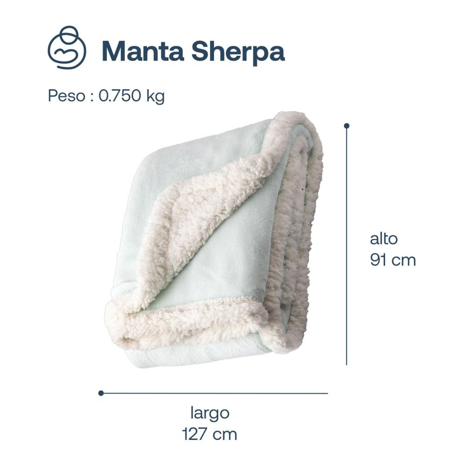 Manta Sherpa Bebesit De Polar - Celeste image number 6.0