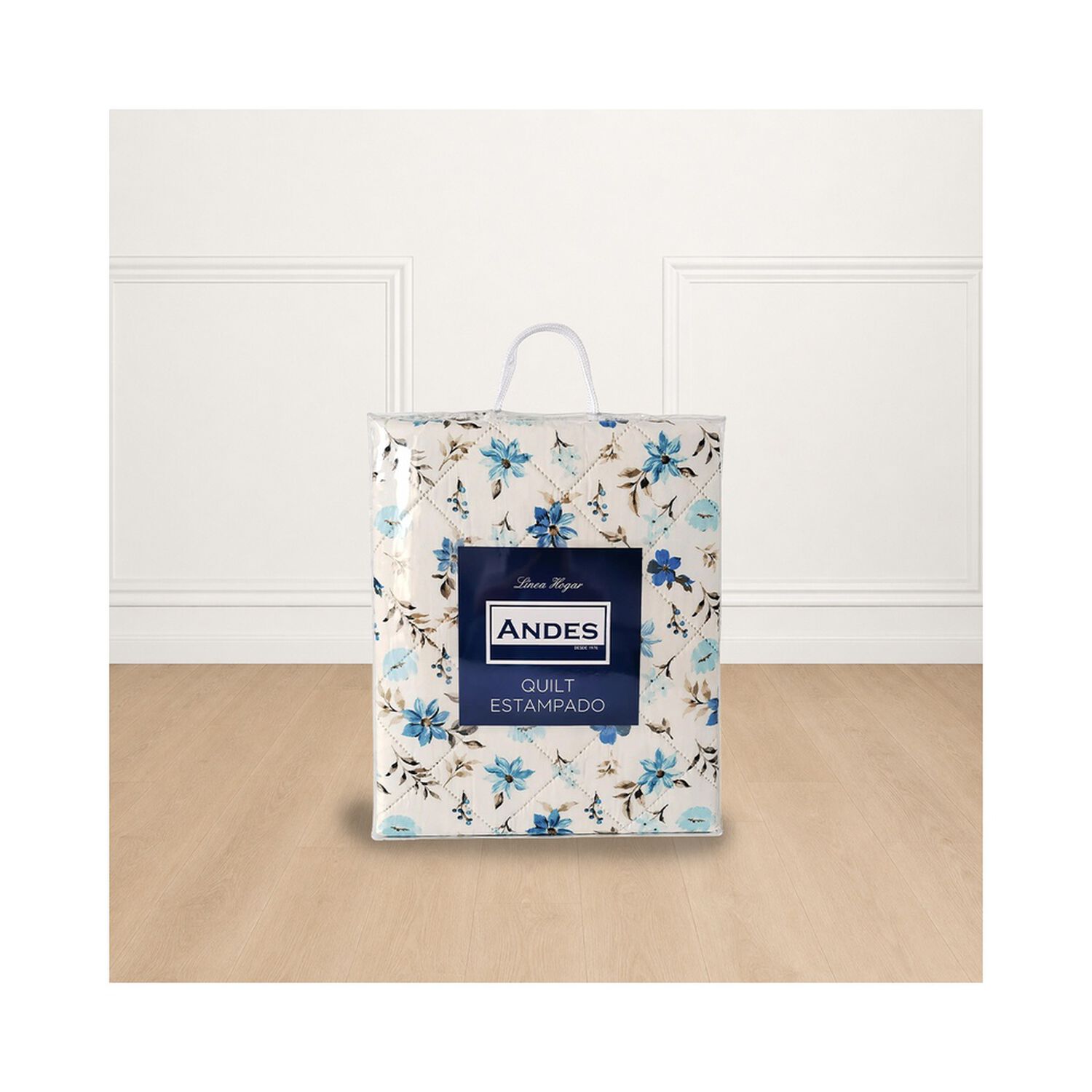 Quilt Andes Estampado Flor Azul 2 Pl image number 2.0