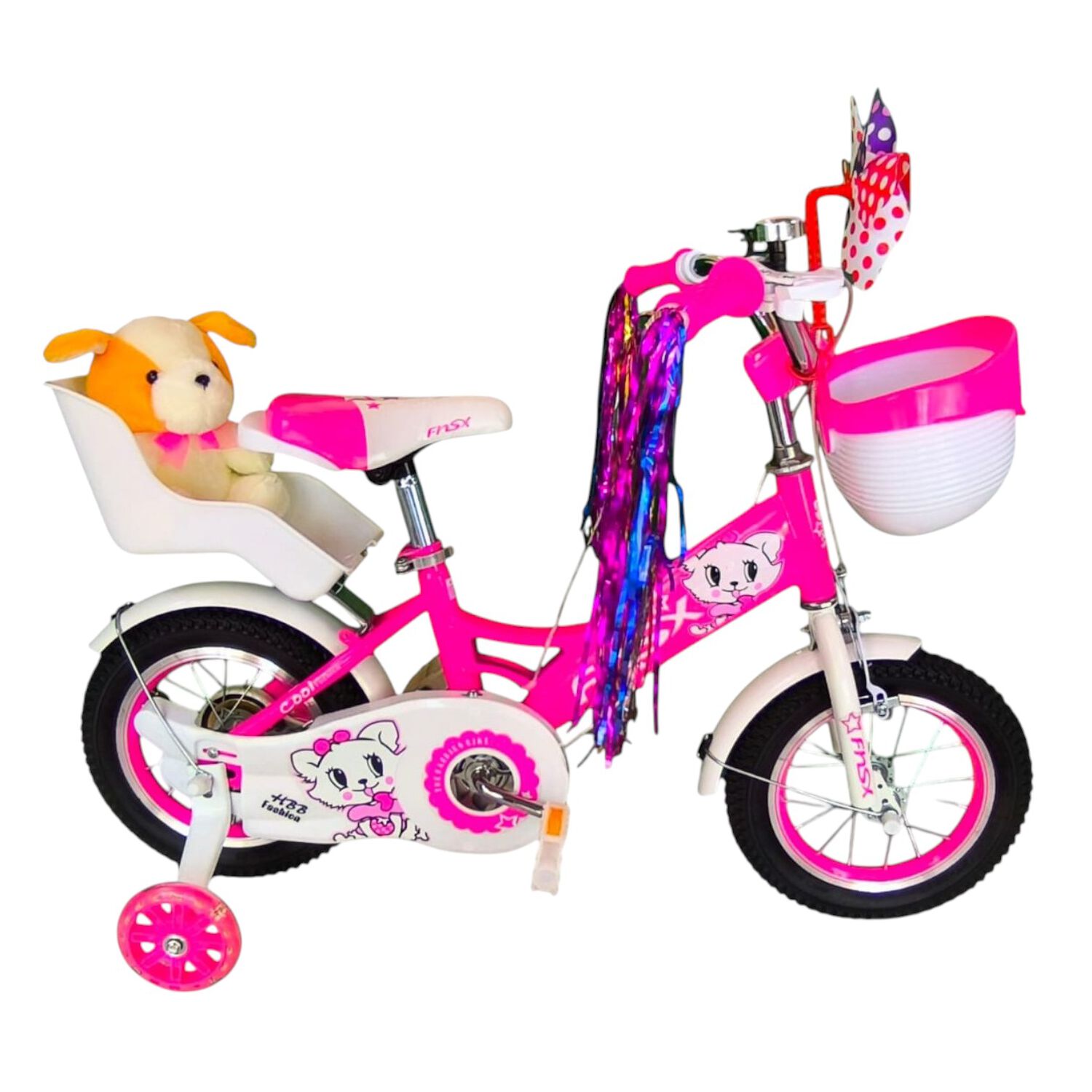 Bicicleta Aro 12 Infantil Con Peluchero Rosada Fnsx image number 0.0