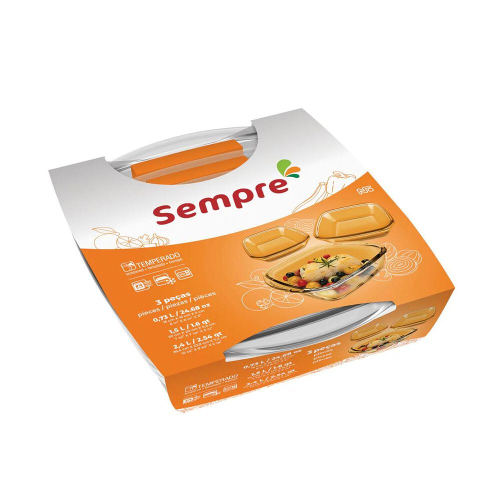 Set 3 Fuentes Cuadradas Sempre Para Horno Menaje Cocina image number 3.0