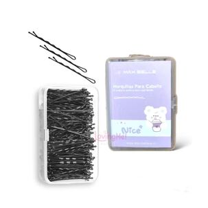 Horquillas Para El Cabello Negras En Forma De U. Paquete Con Empaque. (80 Piezas)