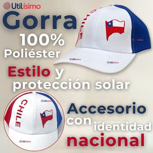 Gorro Jockey Talla &Uacute;nica Alta Calidad Poli&eacute;ster Estampado Chileno
