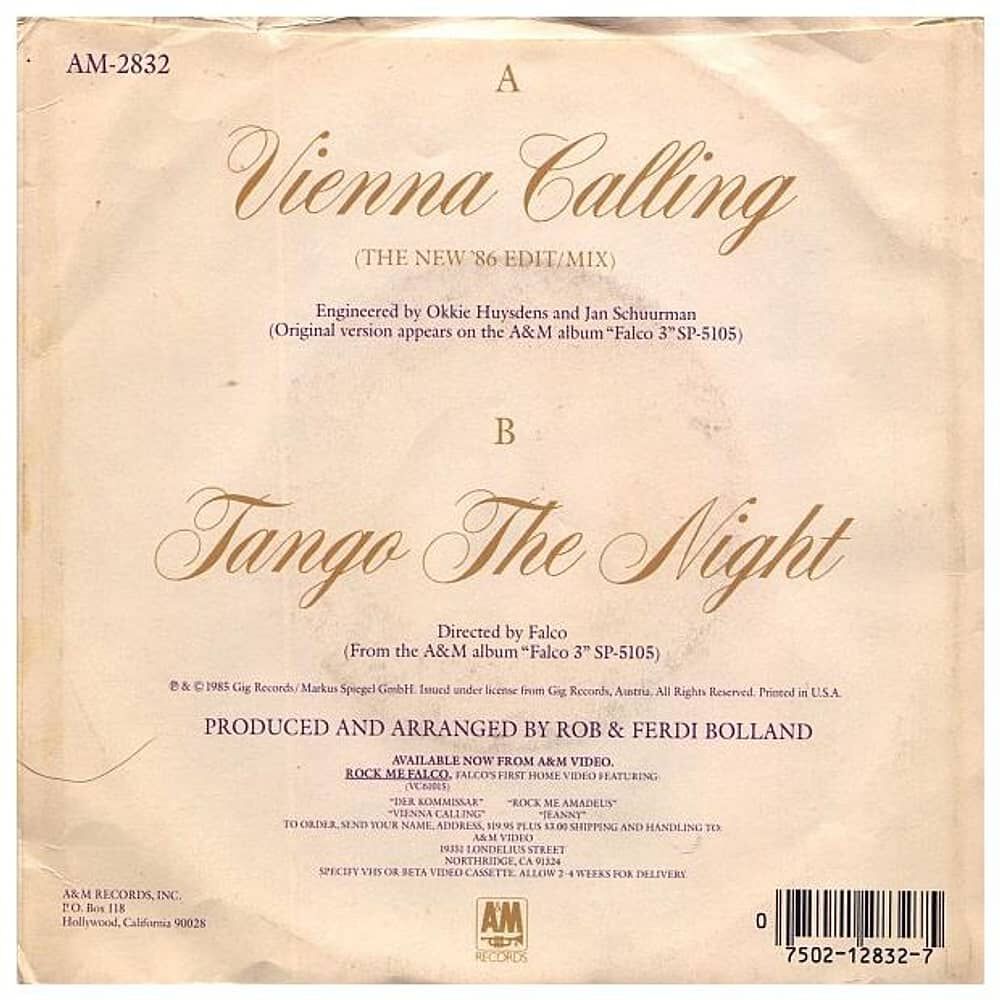 Falco - Vienna Calling | 7" Single Usado image number 3.0