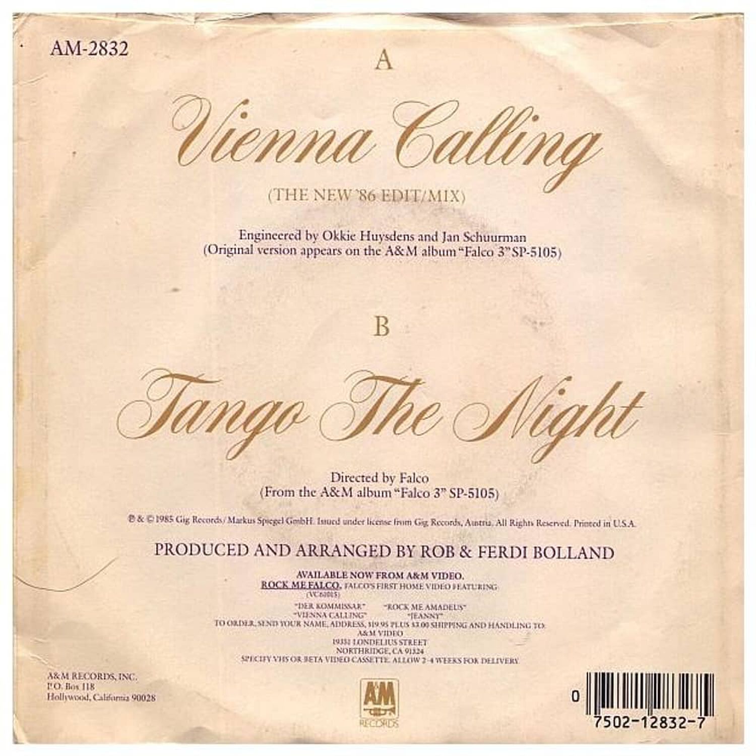 Falco - Vienna Calling | 7" Single Usado image number 3.0