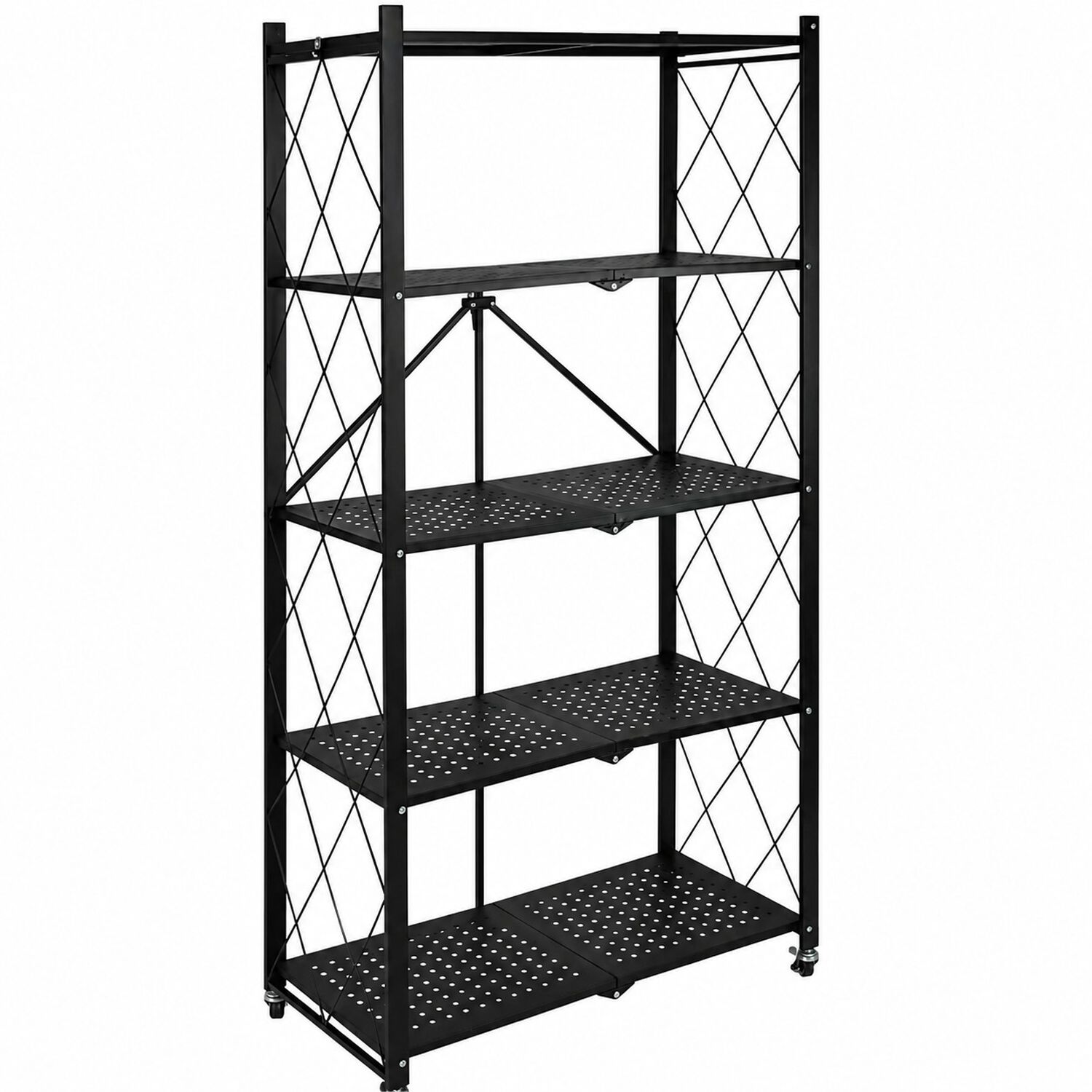 Estante Plegable 5 Niveles Organizador Cocina Acero Carbono Negro image number 2.0