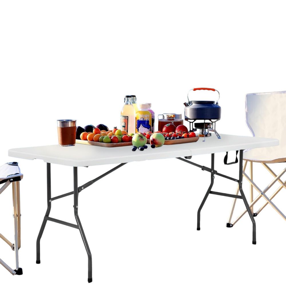 Mesa Plegable 180 Cm Maleta Camping Y Picnic Color Blanco image number 3.0