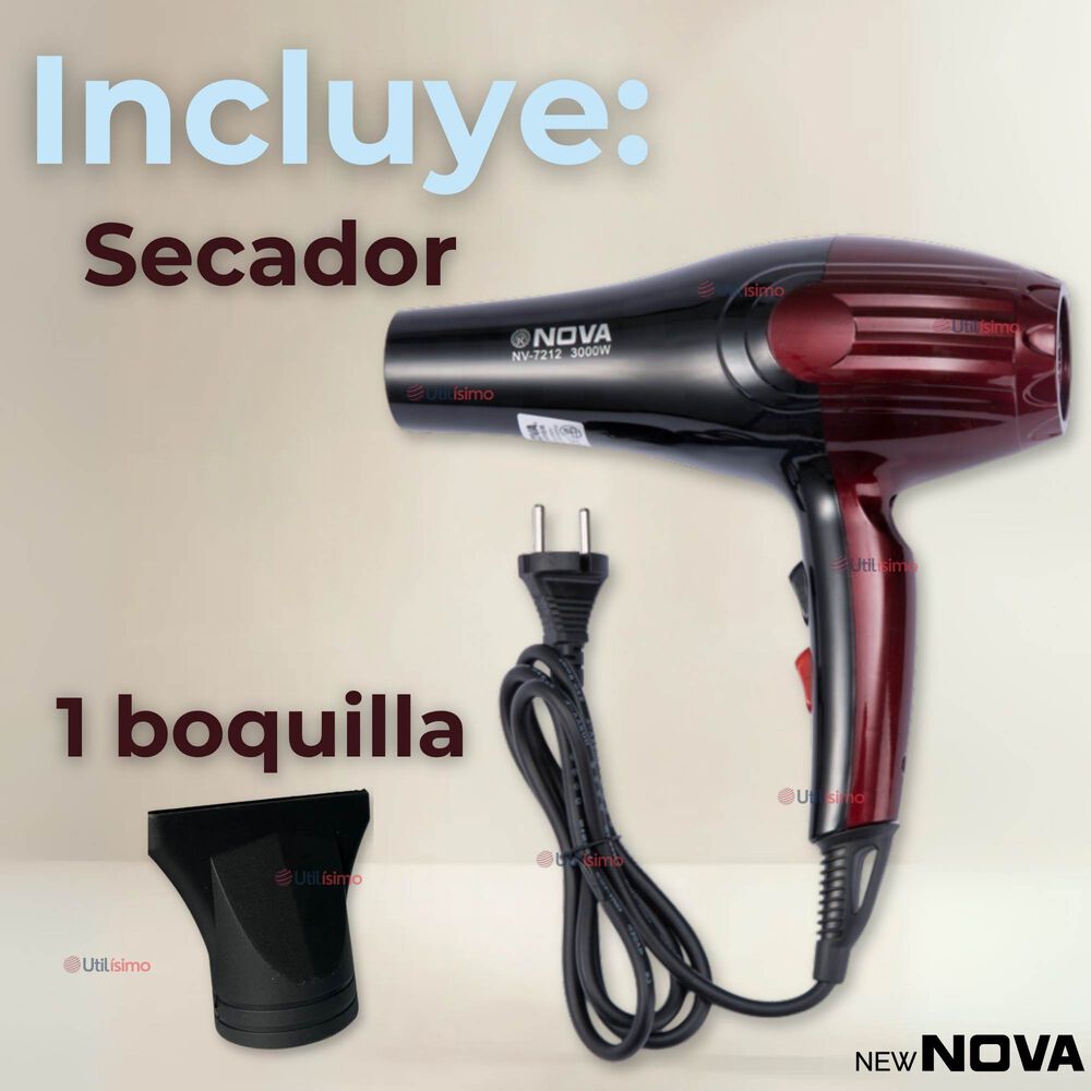 Secador De Pelo Alta Potencia Profesional 5000w Cabello Peluquer&iacute;a Rojo image number 1.0