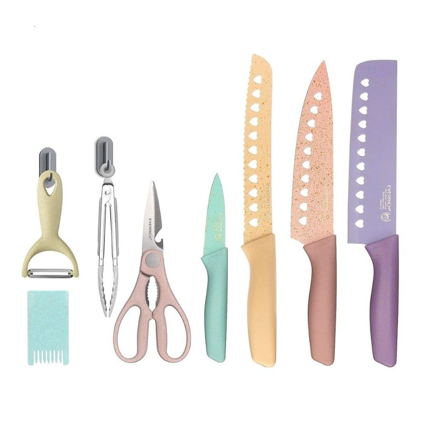 Set Cuchillos Cocina Evdrtverh 8 Piezas Antiadherente Pastel image number 0.0