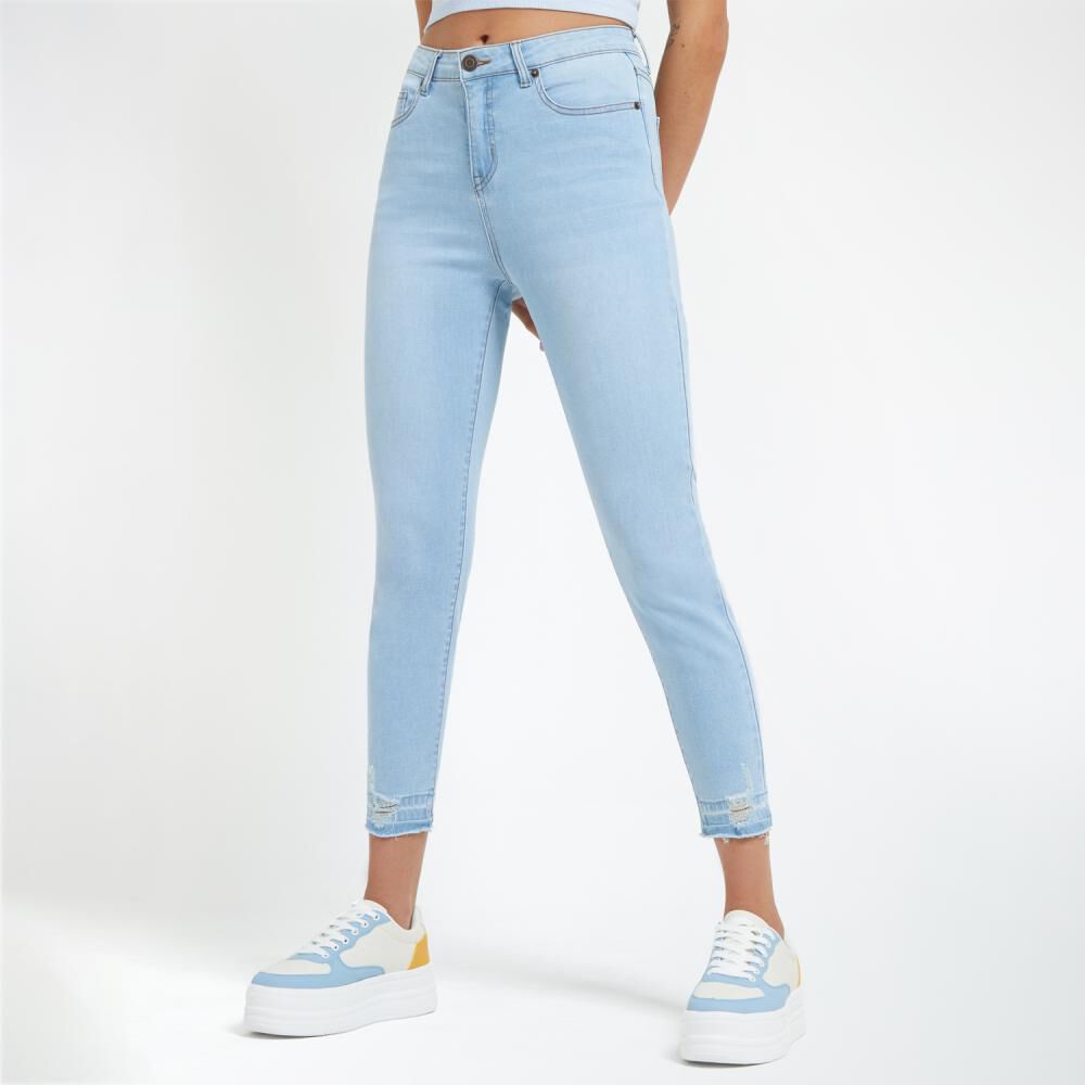 Jeans Rotura En Basta Tiro Alto Super Skinny Mujer Freedom image number 2.0