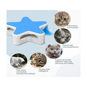 Juguete Interactivo Para Gatos Pluma Giratoria Mascotas