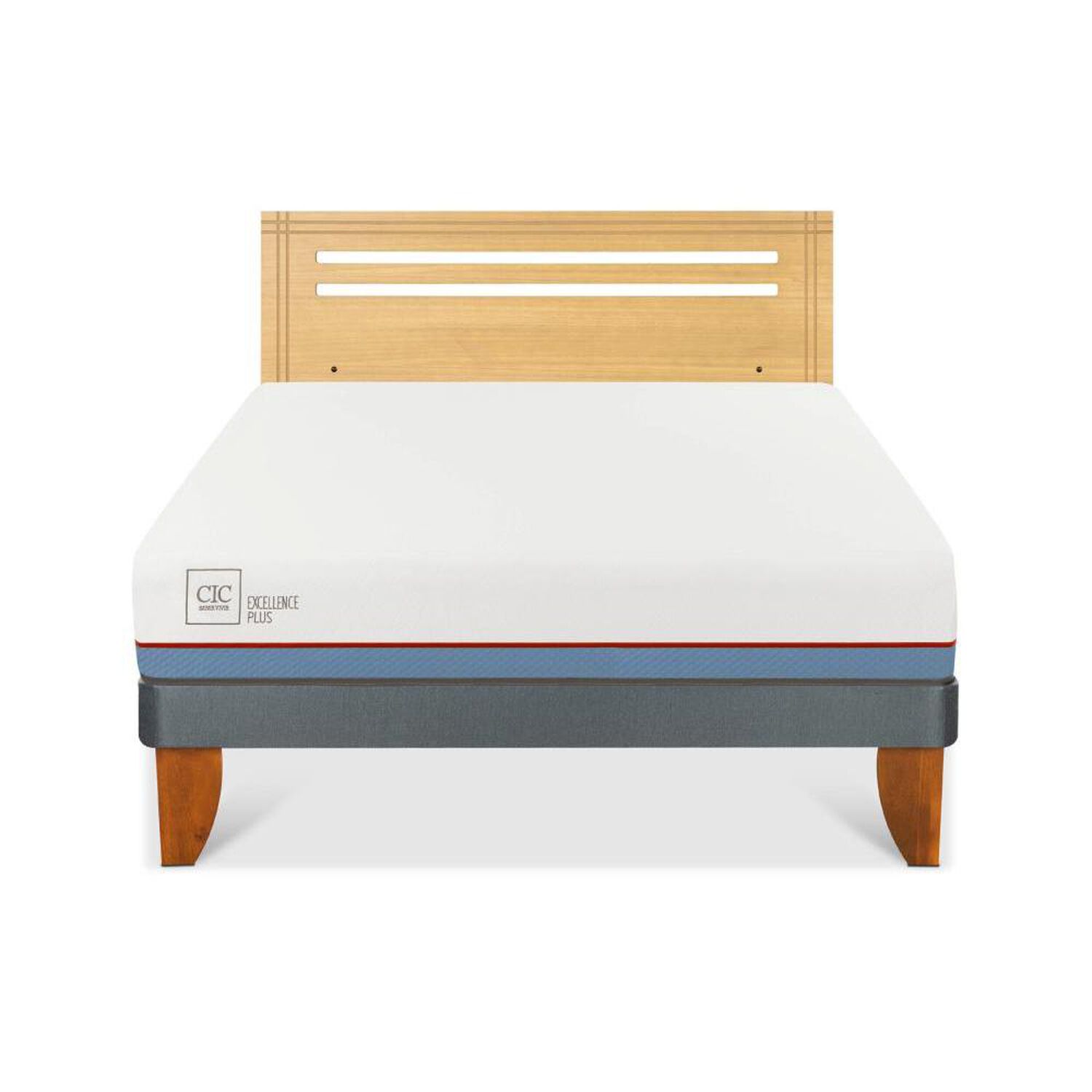 Cama Europea Cic Excellence Plus / 2 Plazas / Base Normal + Respaldo image number 0.0
