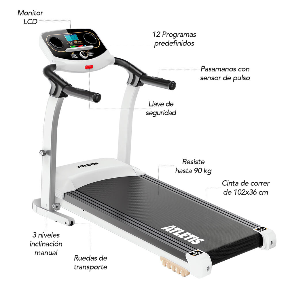 Trotadora Plegable M201 Bluetooth Blanco image number 2.0