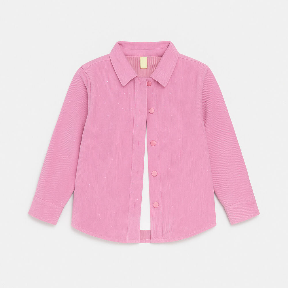 Camisa Rosa Niña Manga Larga Con Brillos image number 0.0
