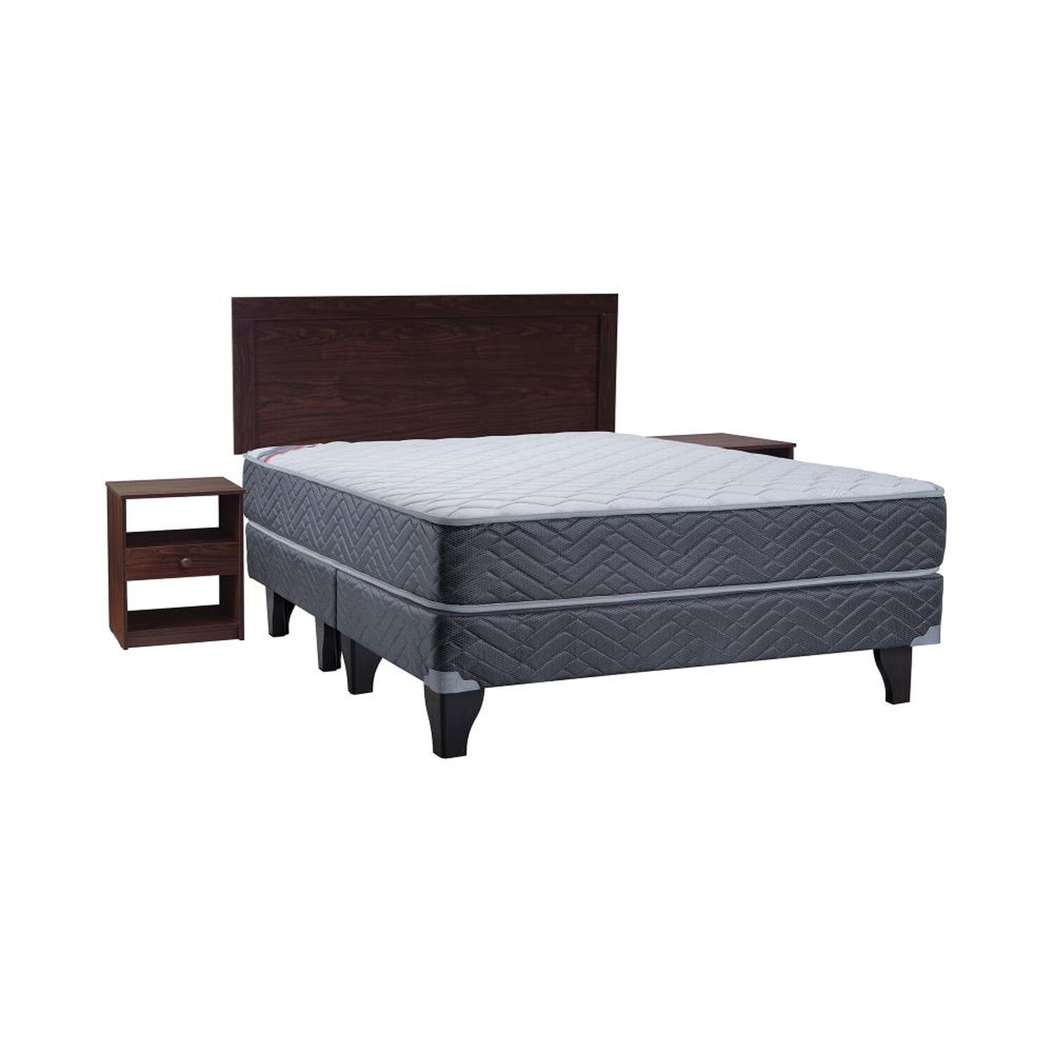 Cama Europea Celta New Mega / 2 Plazas / Base Dividida + Set De Maderas image number 0.0