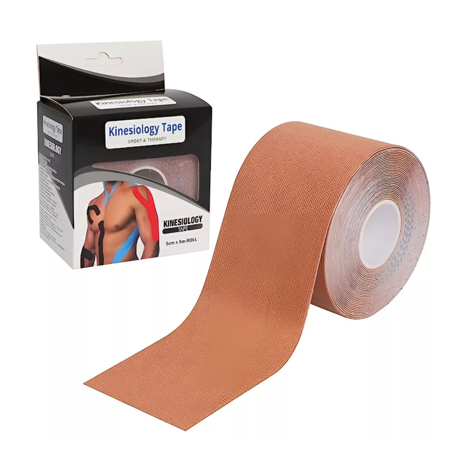 Cinta Kinesiol&oacute;gica Tape Neuromuscular 500cm X 5cm Beige image number 1.0