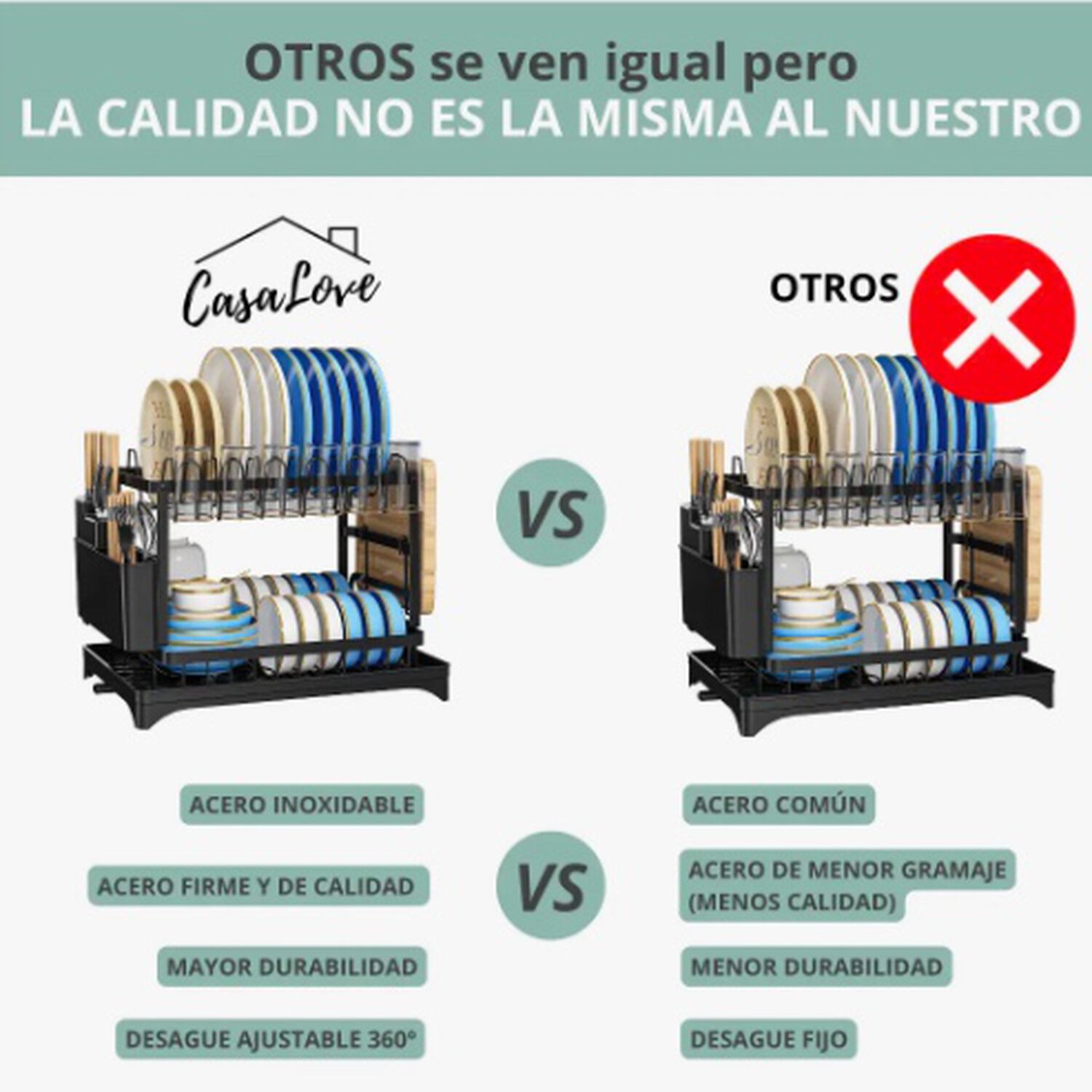 Secador Platos Inoxidable 2 Niveles image number 1.0