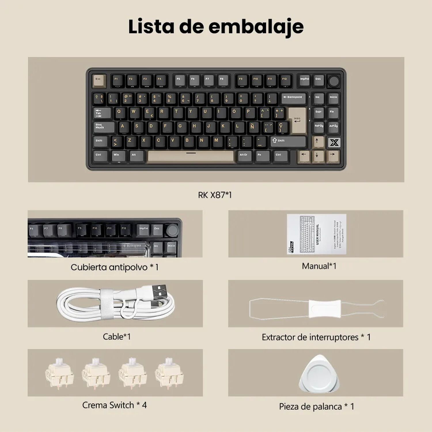 Teclado Mec&aacute;nico Rk X87 Phantom 87% Espa&ntilde;ol Rk image number 5.0