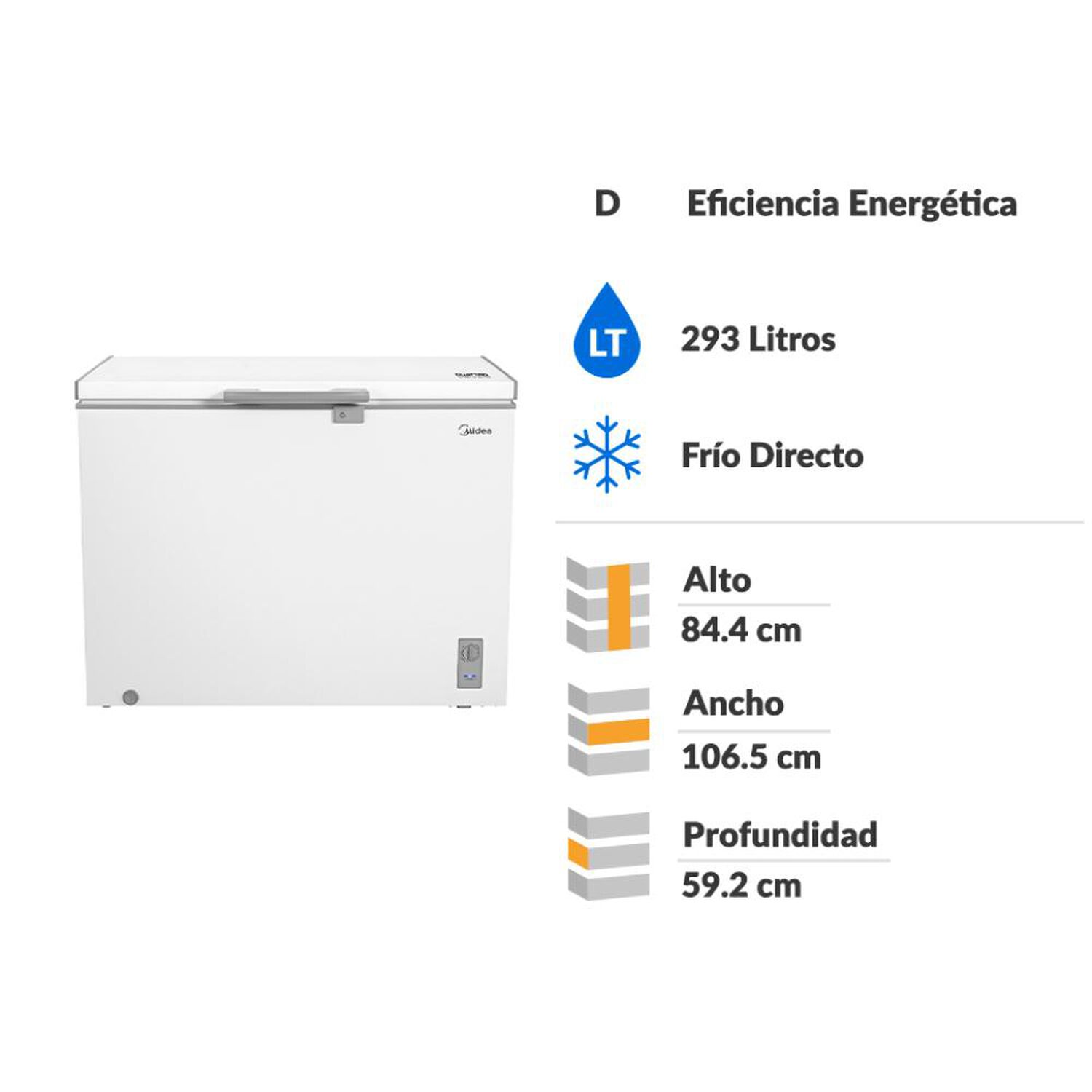 Freezer Horizontal Midea MDRC411FZE01 / Fr&iacute;o Directo / 293 Litros / D image number 1.0