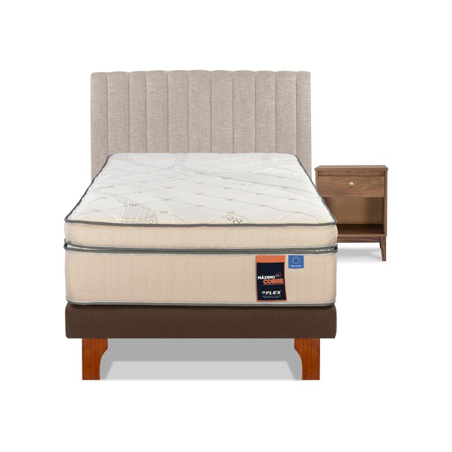 Cama Europea Flex Maximo Cobre / 1.5 Plazas / Base Normal + Set De Maderas image number 1.0