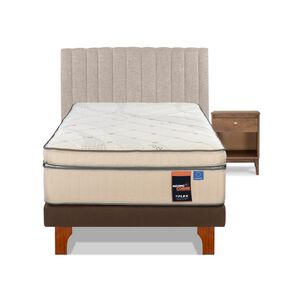 Cama Europea Flex Maximo Cobre / 1.5 Plazas / Base Normal + Set De Maderas