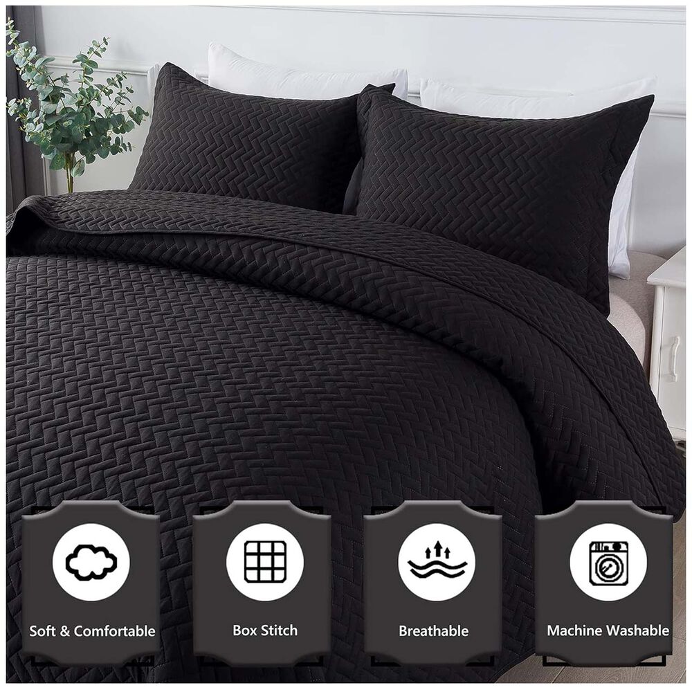 Cubrecama Quilt King Negro image number 1.0