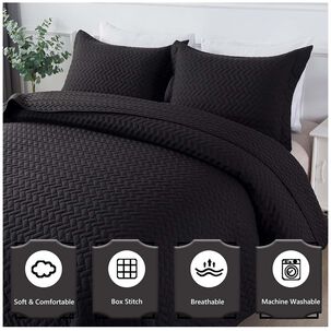 Cubrecama Quilt King Negro