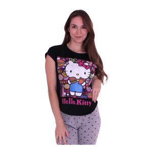 Pijama Mujer Algodón Manga Corta Estampado Hello Kitty