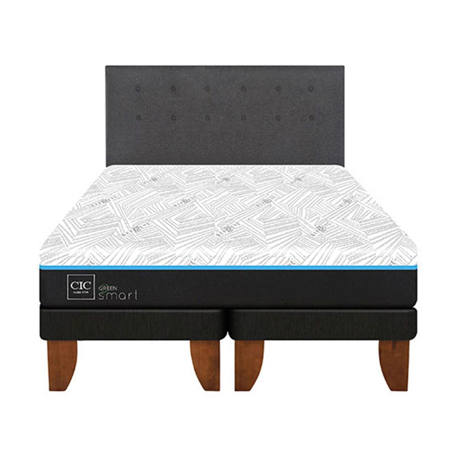 Cama Europea Cic Green Infinity / King / Base Dividida + Respaldo image number 0.0