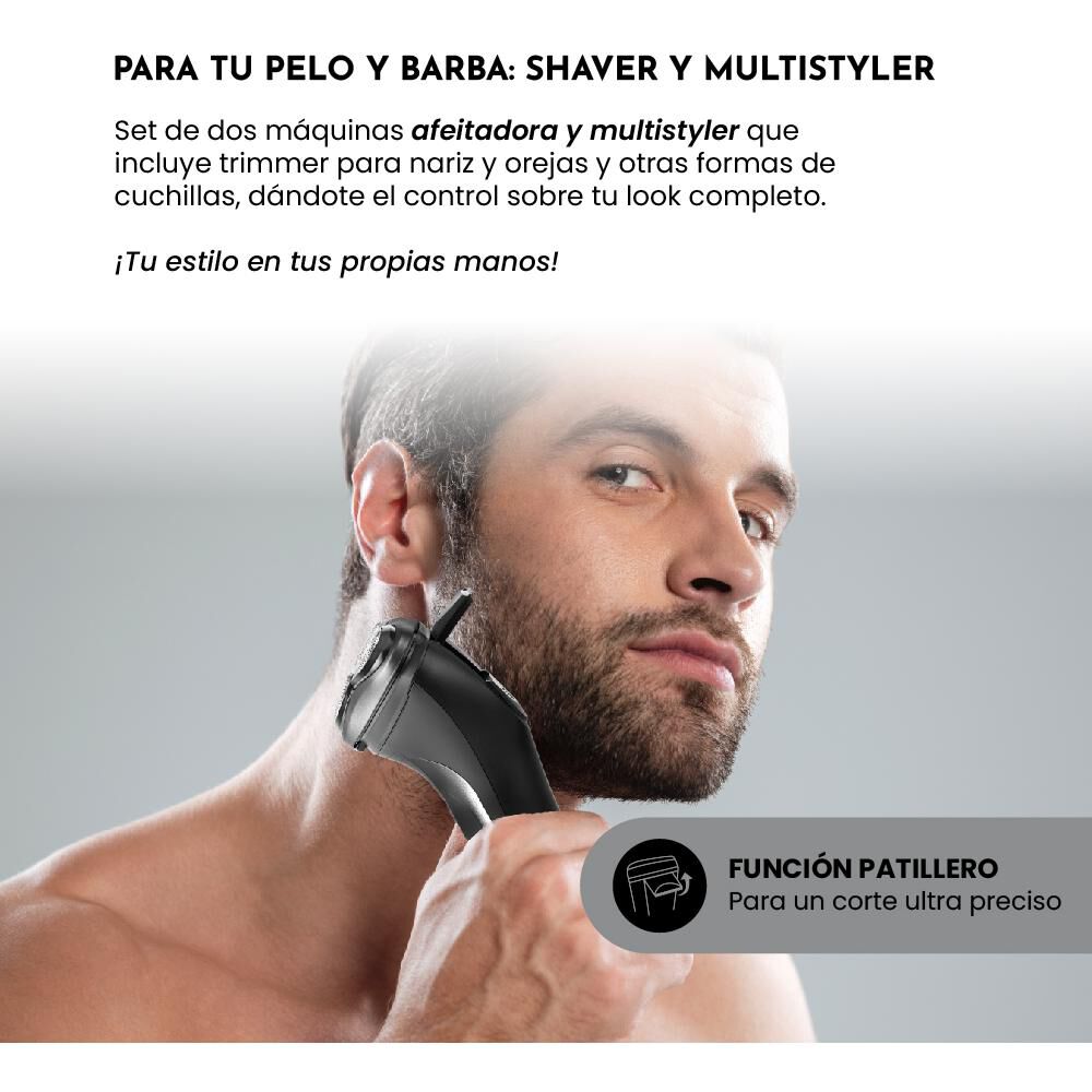 Combo Afeitadora Y Corta Pelo Siegen SG-8440C01 4 en 1 + Base Cargadora image number 3.0