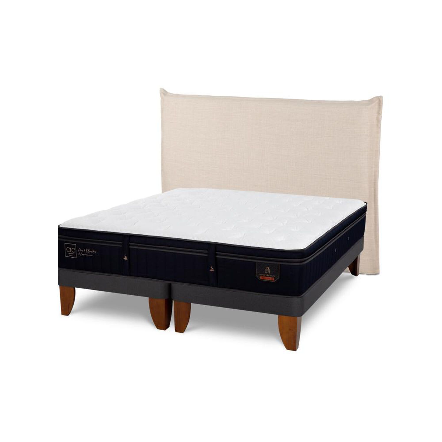 Cama Europea Cic Super Premium / 2 Plazas / Base Dividida + Respaldo image number 5.0