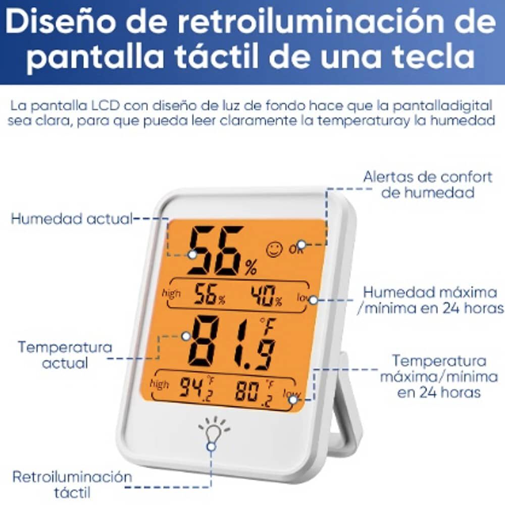 Higr&oacute;metro Digital Term&oacute;metro Pantalla Retroiluminada image number 5.0