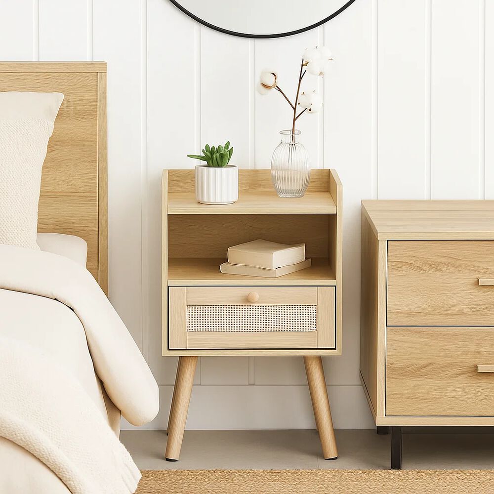 Velador Mesh Rattan Con Cajon Y Espacio image number 2.0