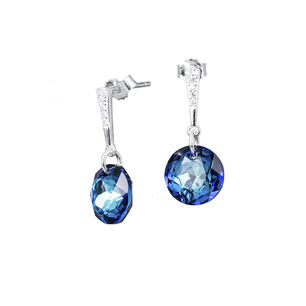 Aros Gracia Cristales Genuinos Bermuda Blue