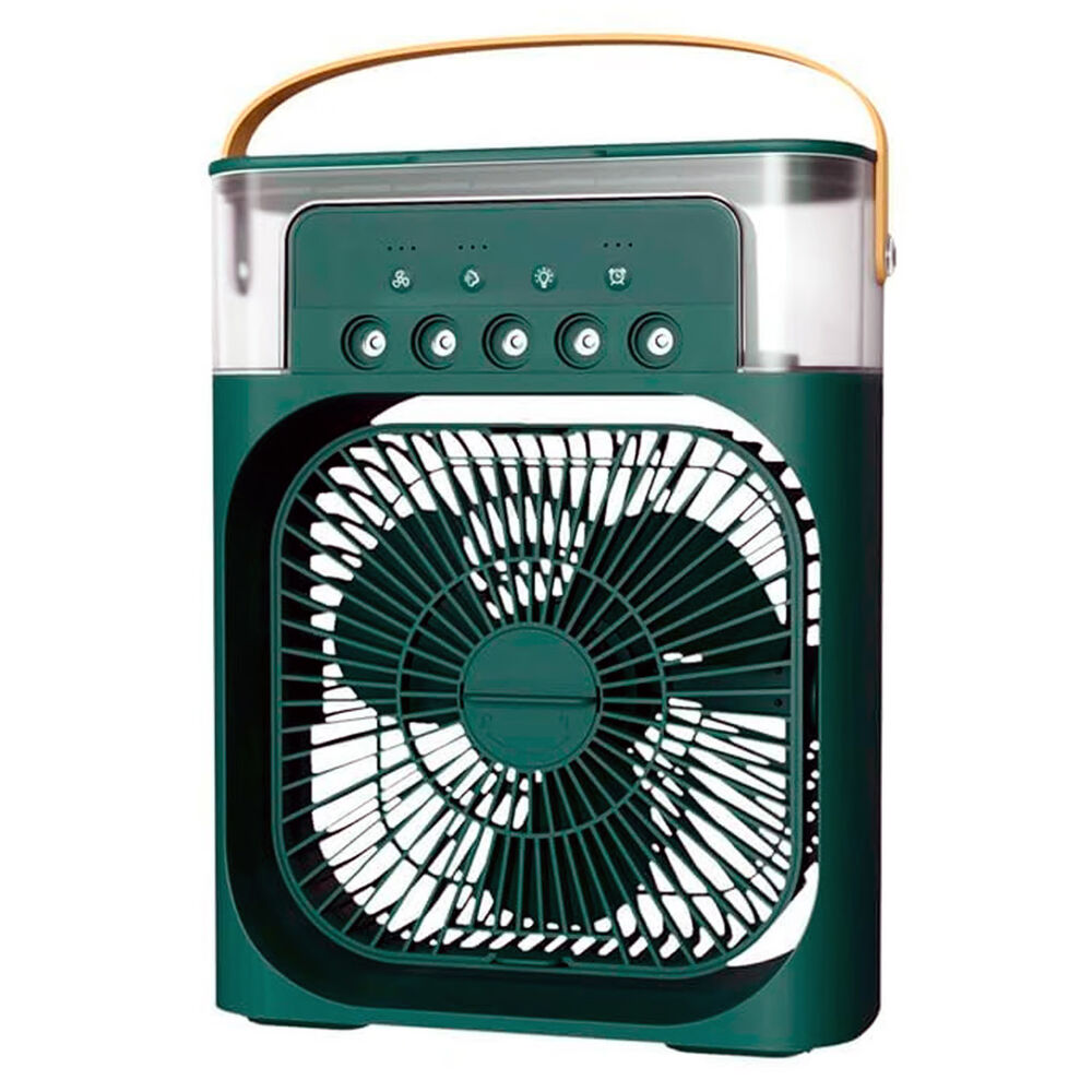 Ventilador Usb Portátil Led Con Rociador Verde - Ps image number 0.0