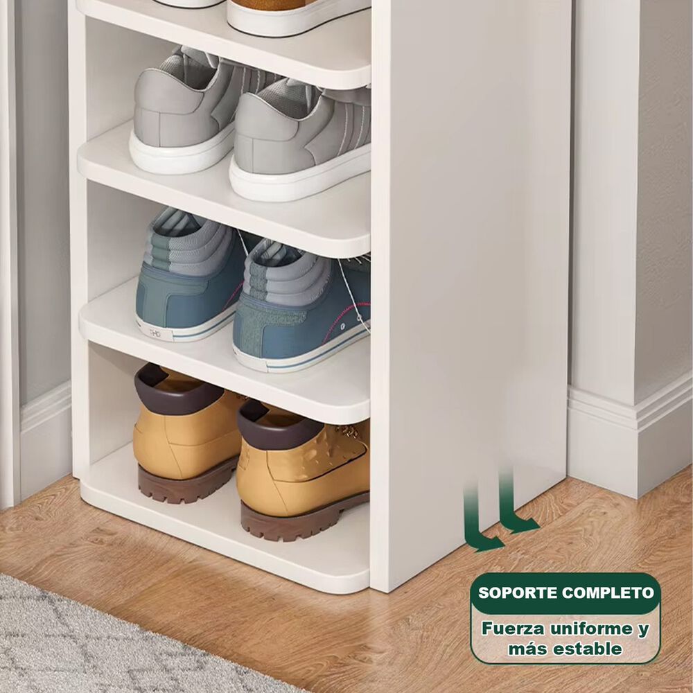 Zapatero Estante Torre 8 Niveles Blanco Mdf Duradero image number 3.0