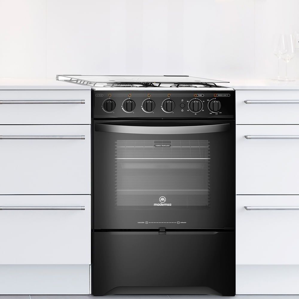Cocina A Gas 4 Platos Limpiafácil Y Timer M 775 Bt Negra image number 2.0