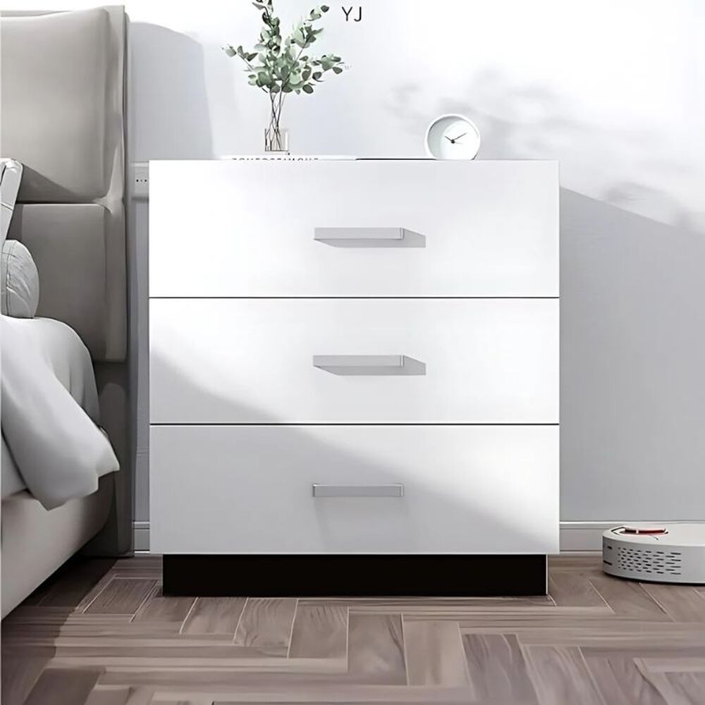 Pack 2 Velador De 3 Cajones - Blanco Y Negro image number 4.0