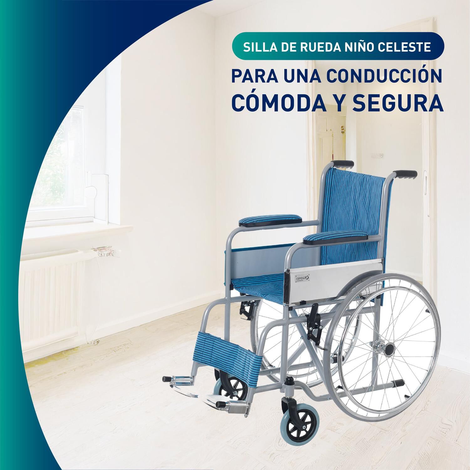 Silla De Ruedas Pediatrica Ni&ntilde;o | Celeste image number 3.0