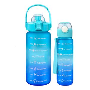 Botellas De Agua Motivacionales 2l Y 900ml Turquesa