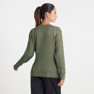 Sweater Trenzado Manga Larga Cuello Redondo Mujer Freedom