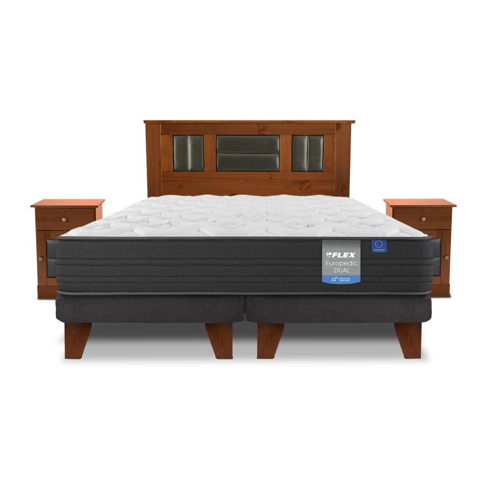 Cama Europea Flex Europedic Dual / King / Base Dividida + Set De Maderas image number 1.0