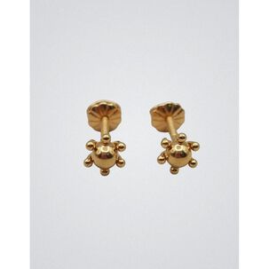 Aros Bolita Pistilo 5mm No2 Oro 18k 1.10gr Regalo Mujer Dorado