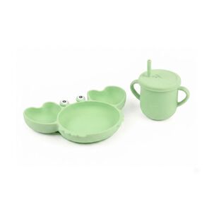 Set Alimentacion Bebe Silicona Plato Cangrejo