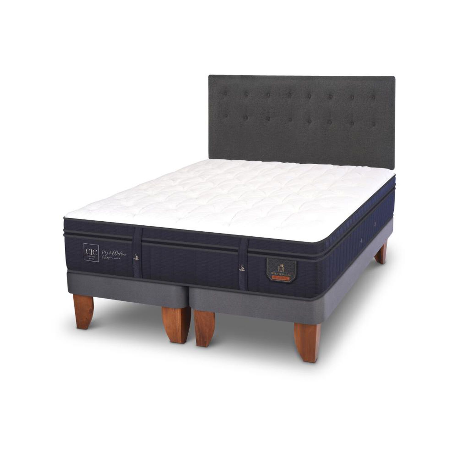 Cama Europea Cic Super Premium / King / Base Dividida + Respaldo image number 3.0