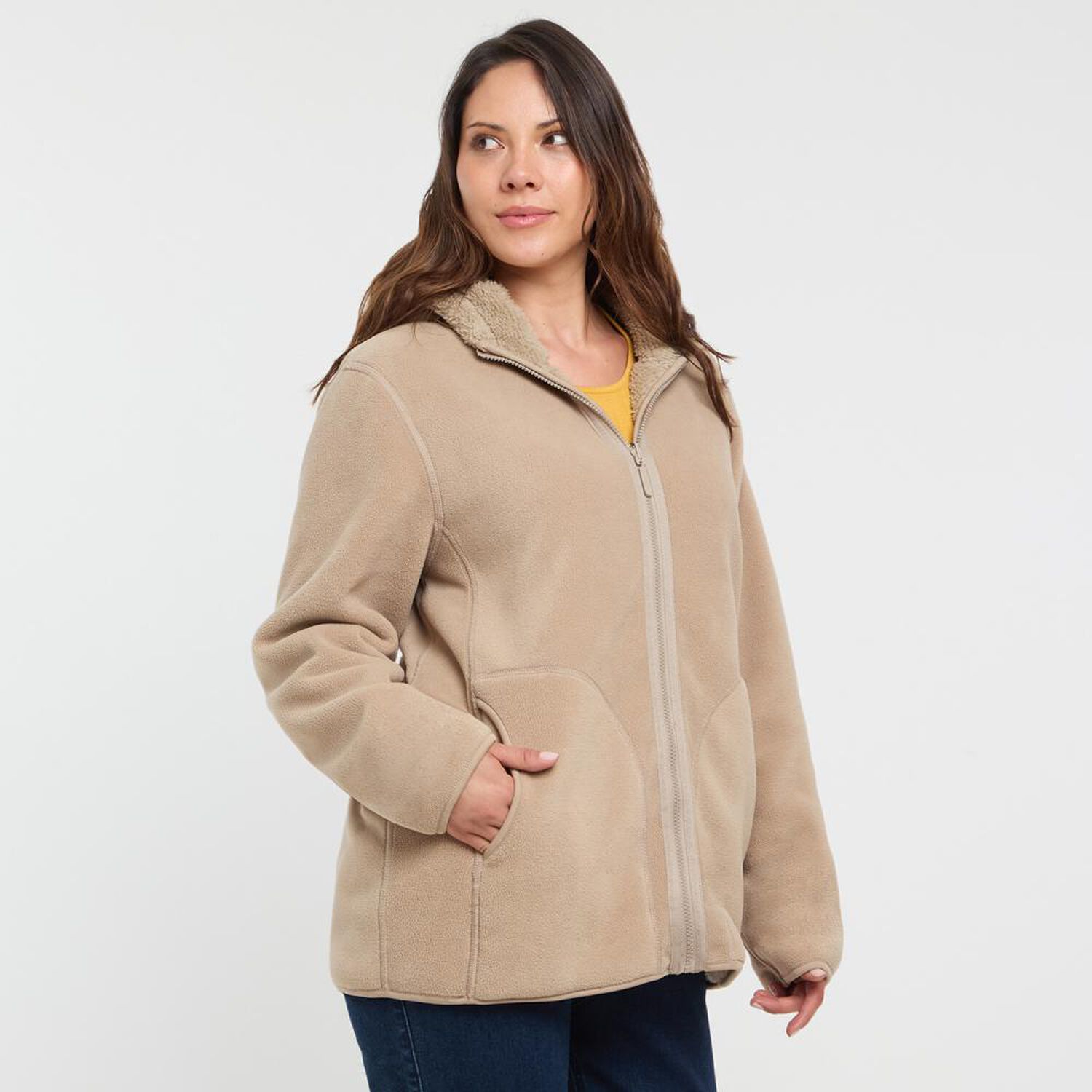 Chaqueta Reversible Regular Cuello Alto Mujer Sexy Large image number 2.0